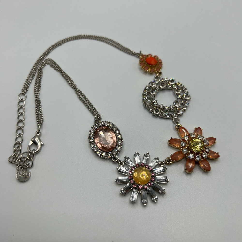 SONOMA Women Crystal Flower Necklace Bib Choker Collar Pendant Statement Jewelry